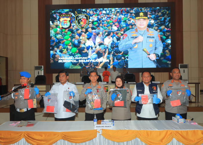 7 Perusuh diamankan Polda Lampung 1 ditetapkan Tersangka Kasus Bom Molotov Saat Demo
