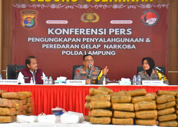 Sebulan Terakhir, Polda Lampung Sikat Peredaran Narkotika Rp14,7 Miliar