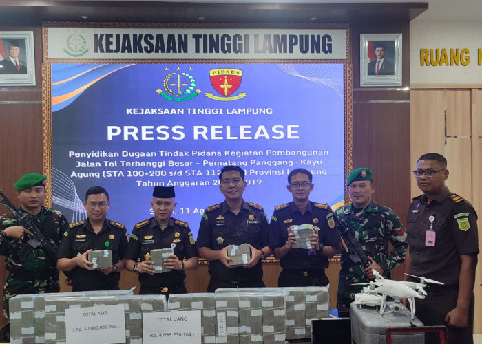 Kejati Lampung Sita Uang Rp 4 Miliar dan Aset Senilai Rp50 M, Dari Korupsi Jalan Tol Terpeka