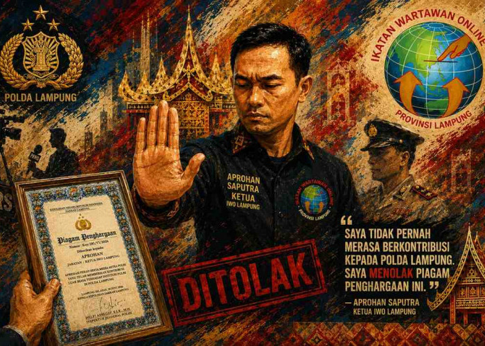 Aprohan Tolak Piagam Penghargaan Polda Lampung: Tidak Pernah Merasa Berkontribusi untuk Polri