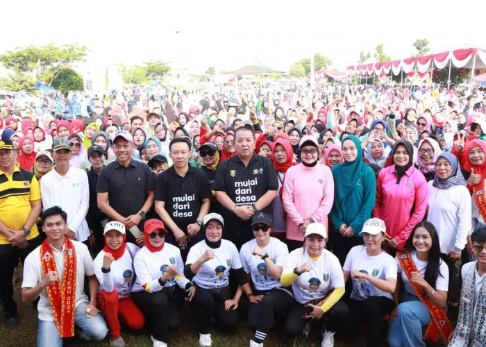Gebyar Posyandu 2024, Pemprov Lampung Ikuti Senam Bersama Ribuan Masyarakat di Pringsewu