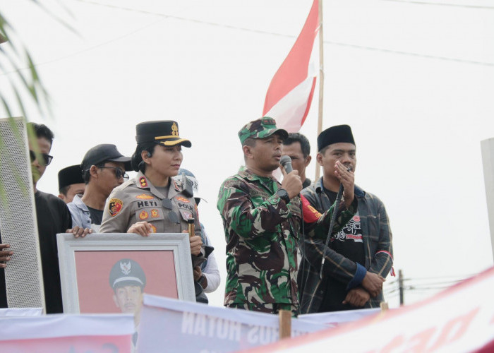 Dandim-Kapolres Lamtim Kawal Aksi Damai Konflik Gajah Desa Penyangga TNWK