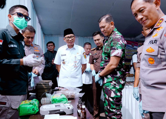 Gubernur Lampung Tegaskan Dukungan Penuh Berantas Narkoba, 119 Kg Sabu Dimusnahkan Polda