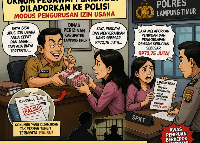 Modus Izin Usaha, Oknum Pegawai di Lampung Timur Dilaporkan Rugikan Korban Rp72 Juta