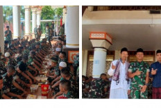 Ratusan Prajurit Yonif 945 PPC Nikmati Jamuan Ketupat Lebaran di Islamic Center Tanggamus
