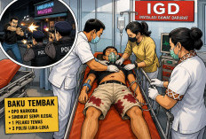 Baku Tembak Pecah di Kotabumi! DPO Narkoba Tewas, 3 Polisi Terluka