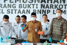 Pemprov Lampung Bersama BNN Musnahkan Barang Bukti Narkotika