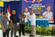 Resmi Nakhodai KONI Lampung Utara, Ansyori Sabak Pasang Target Juara Umum Poprov