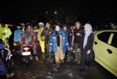 Walikota Eva Pantau Banjir Usai Bandar Lampung Diguyur Ujan Deras 