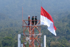 Kibarkan Merah Putih di Ketinggian 74 Meter, Prajurit Puslatpurmar 8 Teluk Ratai Kobarkan Semangat Kemerdekaan
