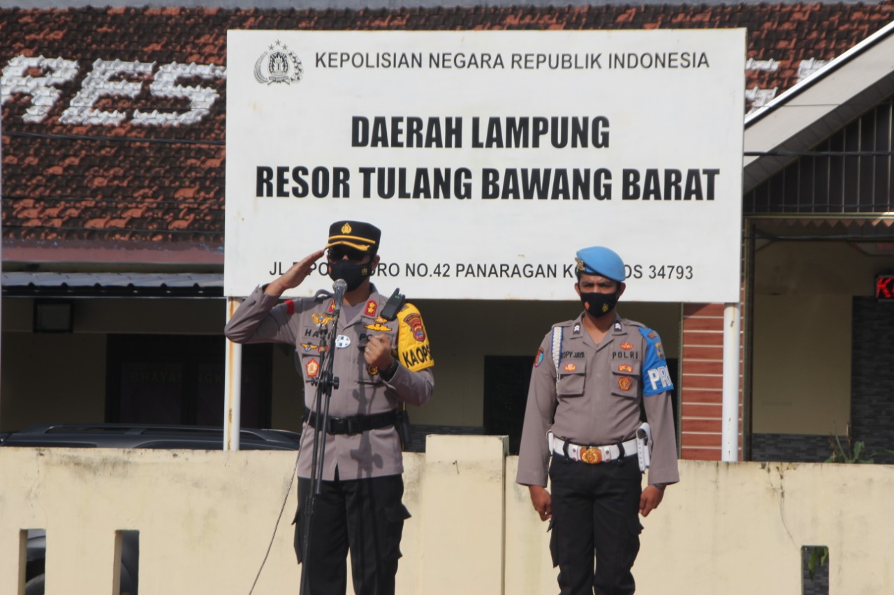 Kapolres Tubaba Pimpin Apel Kesiapan Bhabinkamtibmas dan Nakes sebagai Tracer dan Vaksinator Covid-19