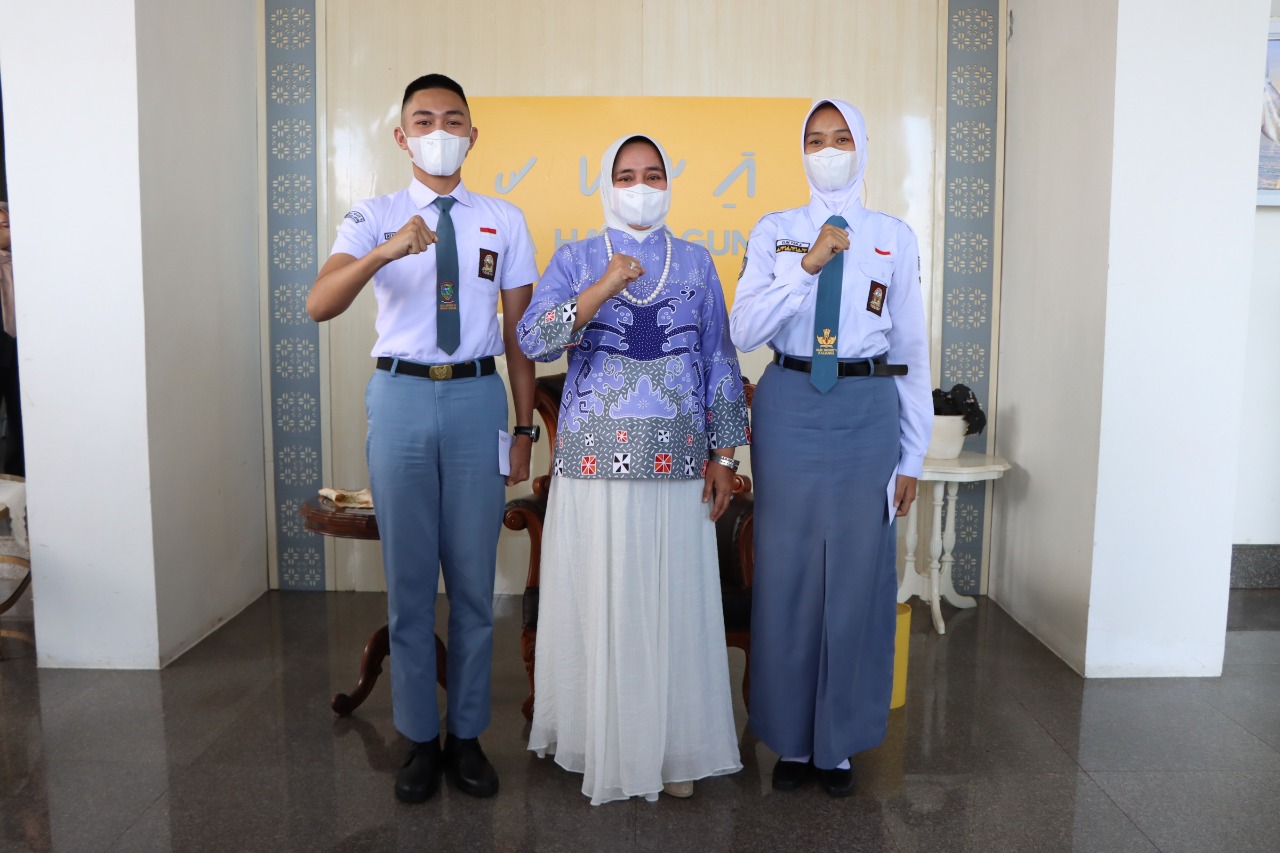 Ketua TP PKK Provinsi Lampung, Audensi Bersama Dua Siswa Terpilih Anggota Paskibraka Nasional