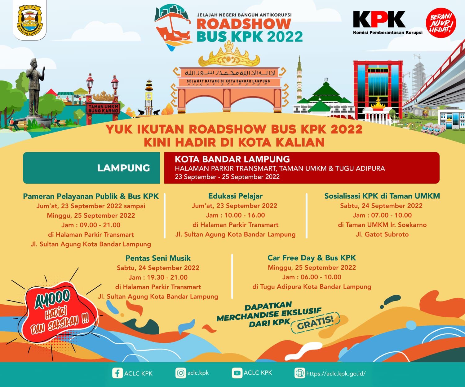 Roadshow Bus KPK Siap Mengaspal di Kota Bandarlampung Untuk Sebarkan Semangat Antikorupsi