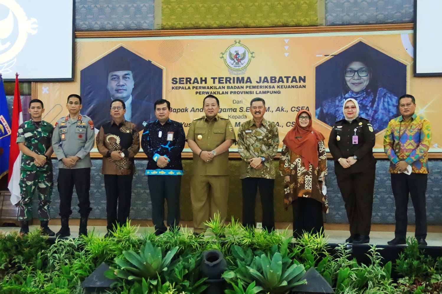 Hadiri Serah Terima Jabatan Kepala BPK Provinsi Lampung, Gubernur Arinal Berharap Kerjasama BPK dan Pemerintah