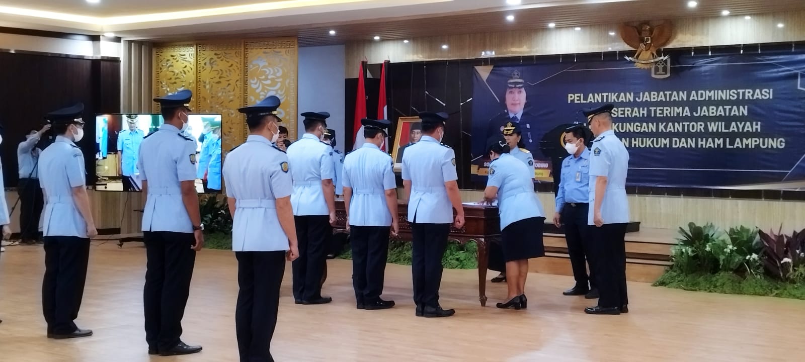 Kepala Kantor Kemenkumham Wilayah Lampung Lantik Pejabat Administrator