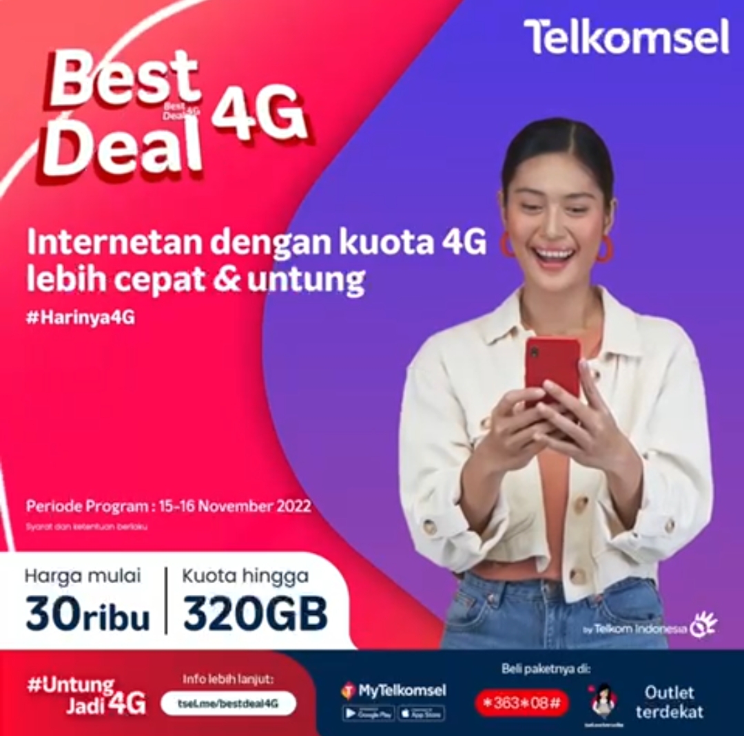 Telkomsel Kembali Hadirkan Promo Best Deal 4G, Mulai Rp30 Ribu Bisa Dapet Kuota Hingga 320 GB