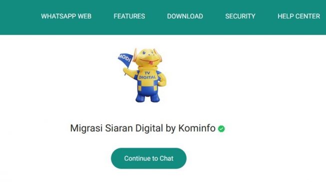 Kominfo Rilis Chatbot WhatsApp Migrasi Siaran TV Digital